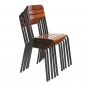 Ghế ngoài trời xếp chồng nan mặt ngồi và lưng tựa bằng gỗ GCF080