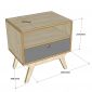 Tủ đầu giường 1 hộc kéo gỗ Plywood Birch 50x35xx52cm TDG68036