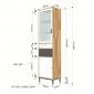 Tủ trưng bày, tủ gỗ cửa kính nhỏ gọn gỗ cao su KS68092