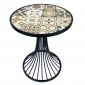 Bàn cafe tròn mặt bàn gạch men chân sơn tĩnh điện CFD68087