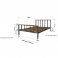 Giường ngủ 140x200cm gỗ cao su khung sắt GN68040