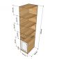 Kệ góc để đồ có hộc tủ gỗ cao su TQA68022