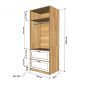 Tủ quần áo hiện đại 2 ngăn kéo gỗ cao su TQA68020