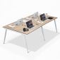 Bàn cụm 4 người 240x120cm gỗ PLywood vân sồi chân sắt hệ CONE HBCO027