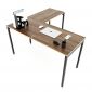 Bàn chữ L mặt bàn chính 140cm gỗ Plywood chân sắt hệ SLEAN HBSL017