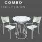 Bộ bàn ghế cafe, bàn ghế tiếp khách màu trắng CBCF108