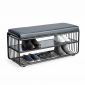 Kệ giày 2 tầng khung sắt có nệm ngồi KG68044