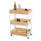 Kệ bếp di động Kitchenshelf 3 tầng 40x60x80cm gỗ cao su KB68001