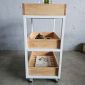 Kệ bếp di động Kitchenshelf 3 tầng 40x60x80cm gỗ cao su KB68001