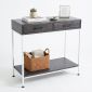 Bàn console trang trí mặt gỗ khung sắt CST038