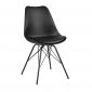 Bộ bàn tròn 1m và 4 ghế nệm màu đen chân sắt CBBA061