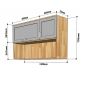 Kíchh thước Tủ bếp trên 1m2 nhỏ gọn gỗ cao su TBT68007