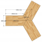Module bàn cụm 3 gỗ cao su chân sắt lắp ráp HBLG040