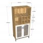 Tủ phòng ăn kết hợp tủ riệu gỗ cao su chân sắt TPA003