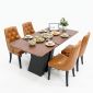 Bộ Bàn Ăn Gỗ Tràm Và 4 Ghế Da Lưng Cao CBBA090