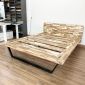 Giường ngủ đôi gỗ tràm chân sắt GN68044