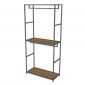 Kệ treo quần áo gỗ kết hợp khung sắt KQA68056