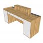 Quầy lễ tân có ngăn kéo, hộc tủ gỗ cao su BLT68015