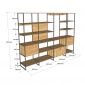 Hệ tủ kệ quần áo gỗ cao su khung sắt TQA68043