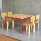 Bộ bàn mầm non vuông và 4 ghế gỗ có tựa lưng KGD028