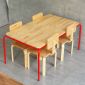 Bộ bàn mầm non 120x60cm và 4 ghế gỗ có tựa lưng KGD031
