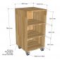 Tủ cá nhân di động 3 ngăn gỗ tự nhiên TCN68026