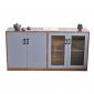 Tủ hồ sơ 2 tầng cửa kính gỗ cao su THS68056