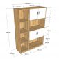 Tủ hồ sơ 4 tầng gỗ cao su THS68051