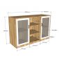 Tủ hồ sơ, tủ đầu bàn gỗ tự nhiên cửa kính THS68062