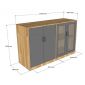 Tủ hồ sơ, tủ đầu bàn gỗ tự nhiên cửa kính THS68063