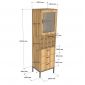 Tủ phòng ăn kết hợp tủ rượu gỗ cao su chân sắt TAP014