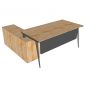 Bàn giám đốc gỗ tự nhiên một chân gác tủ HBCO052
