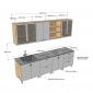 Module tủ bếp 2m6 gỗ tự nhiên chống ẩm BTB68017