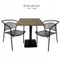 Bộ bàn cafe vuông và 2 ghế sắt sơn tĩnh điện CBCF209