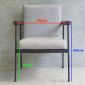 Ghế sofa đơn, ghế cafe nệm simili khung sắt TTG014