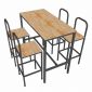 Combo bàn bar 120x60cm và 4 ghế bar gỗ khung sắt CBCF229