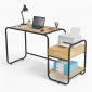 Bàn làm việc kết hợp kệ để máy in gỗ tự nhiên khung sắt BD68094