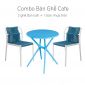 Combo bộ bàn ghế cafe nhựa màu xanh dương CBCF248