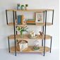 Kệ trang trí hình Oval 100x30x130cm gỗ cao su KTB68132