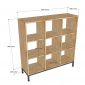 Kệ ô vuông trang trí 100x30x100cm gỗ cao su KS68326