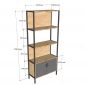 Kệ trang trí có tủ 74x30x170cm gỗ cao su KTT68041