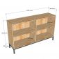 Kệ gỗ 4 ngăn 120x30x70cm gỗ cao su KS68325