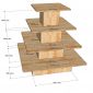 Kệ Trưng Bày Vuông 4 Tầng Gỗ Cao Su - TK021
