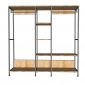Kệ Treo Quần Áo Khung Sắt Gỗ Cao Su Nhiều Tầng - TK037