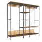 Kệ Treo Quần Áo Khung Sắt Gỗ Cao Su Nhiều Tầng - TK037