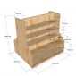 Kệ trưng bày sản phẩm 120x100x120cm gỗ cao su KTB68228