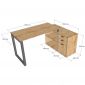 Bàn làm việc 120x60cm có chân gác tủ gỗ cao su TK066