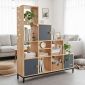 Kệ sách kệ trang trí gỗ cao su chân sắt KS68161