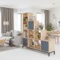 Kệ sách kệ trang trí gỗ cao su chân sắt KS68161