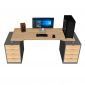 Bàn Gaming 160x70cm 2 hộc tủ gỗ cao su khung sắt GD68066